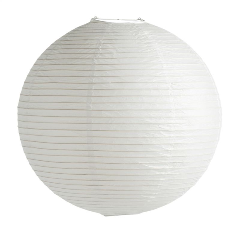 Weißer Rice Paper Shade D80 Lampenschirm von Hay, runde Papierlampe für stimmungsvolle Beleuchtung.